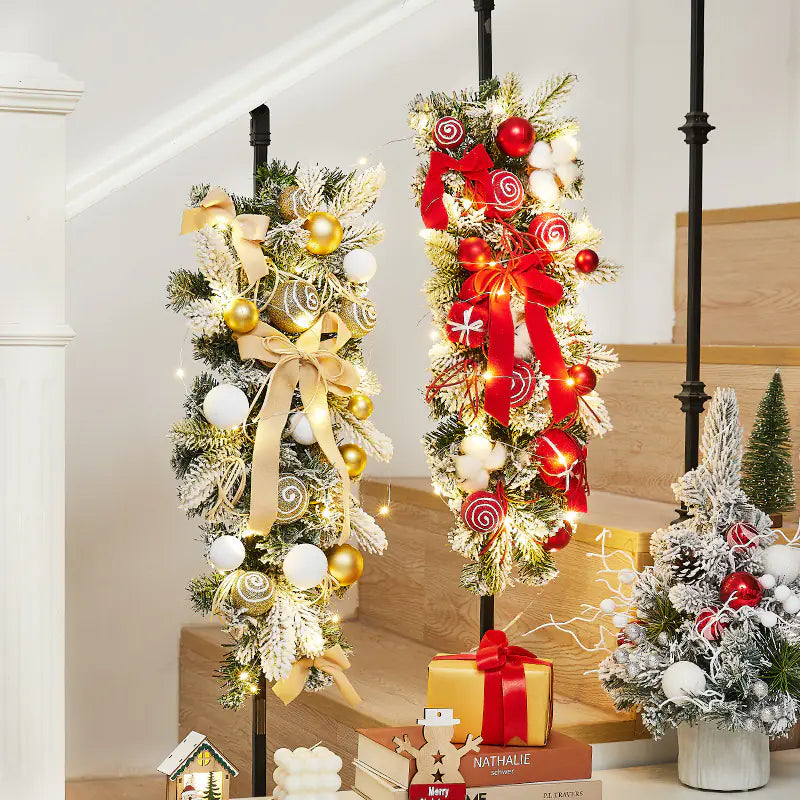 Christmas Decoration Rattan Plant with Bowknot