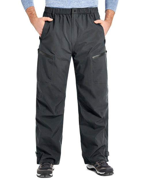 Rain Pants Mens Waterproof Rain Over Pants Windproof Hiking Pants Grey