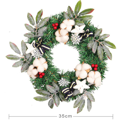 Cotton Flower Wreath, Creative Christmas Decoration